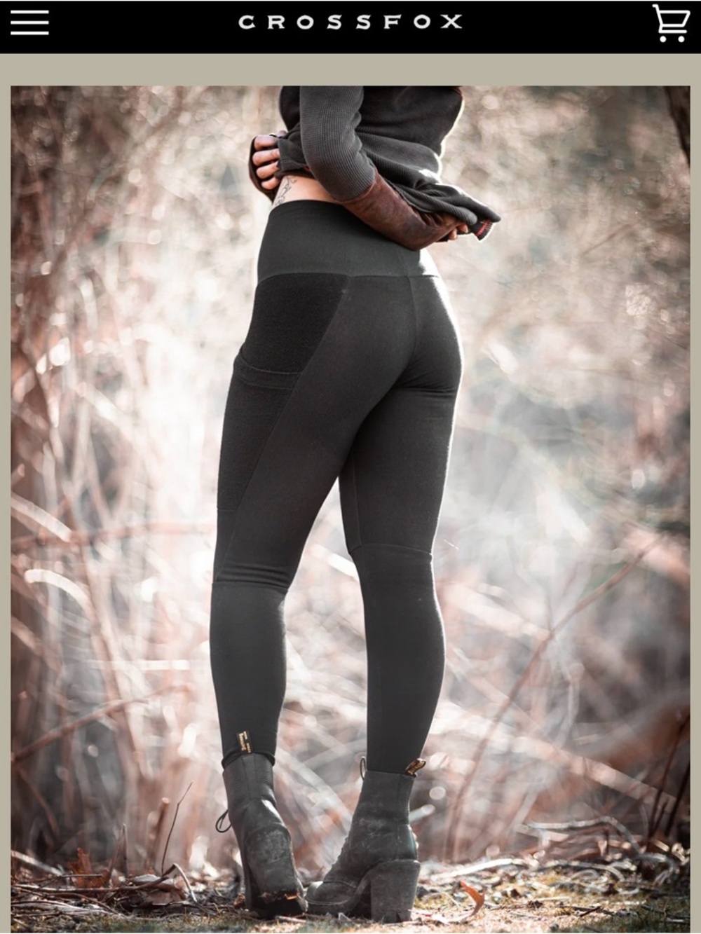 Crossfox lightweight Lucien Pocket Leggings - Medium, tan/brown/black, ooak - Picture 8 of 14